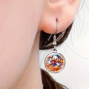 NEW Colorful Donald Duck Disney Crystal Glass Drop Earrings(#0289)‎